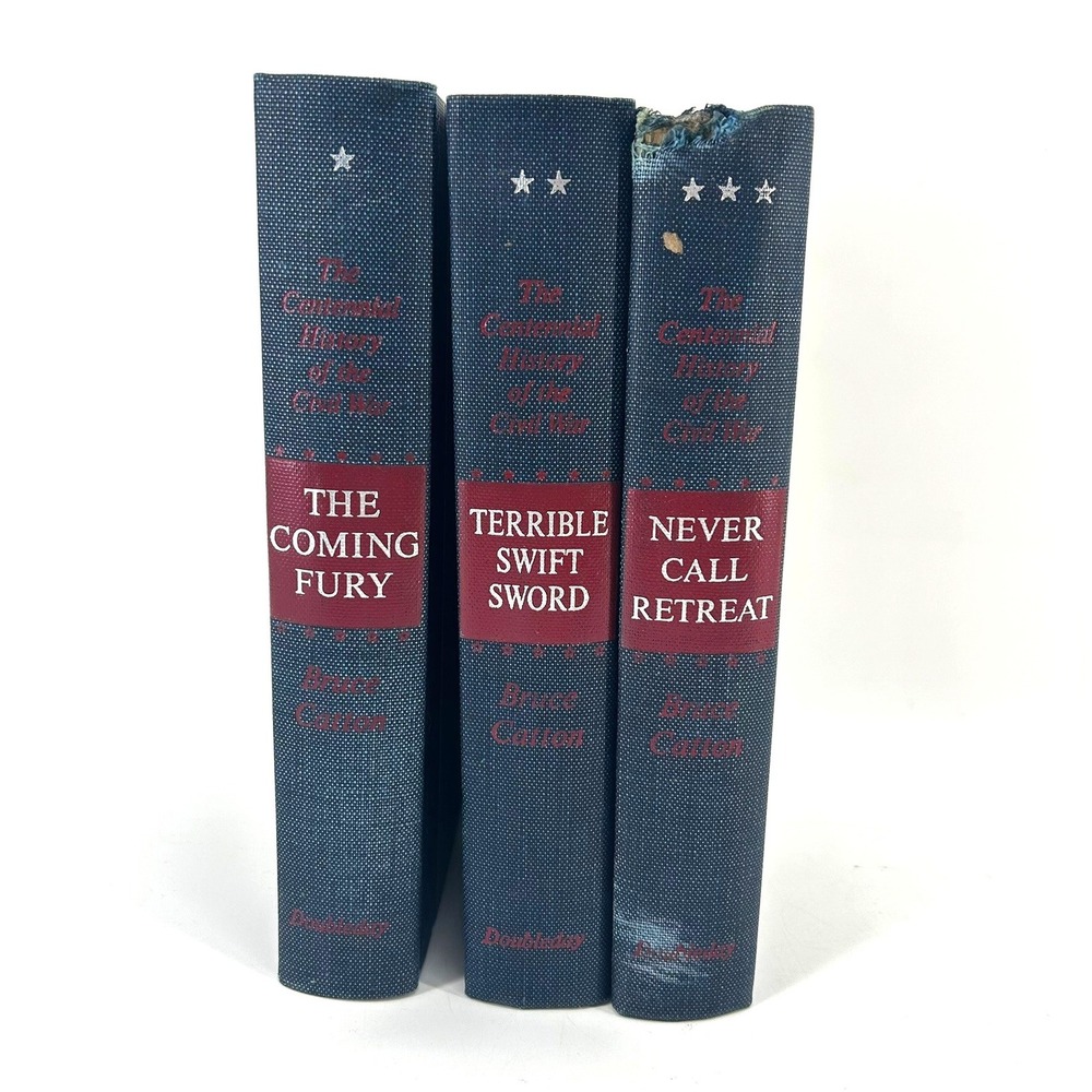 Bruce Catton Centennial History of the Civil War 3 Book Set Doubleday 1961-1965